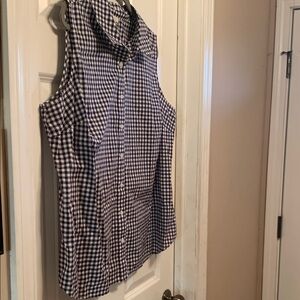 Talbots Women’s Black and White Gingham Shirt 2X